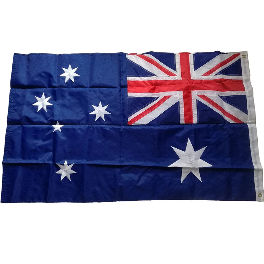 True Blue 3×5ft Embroidered Aussie Flag – Tough Sewn Build for Boats & Camps