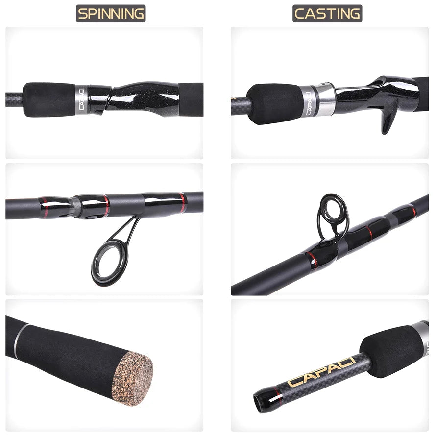 Travel Rod 2.1m 2.4m 2.7m Carbon Spinning Casting Ultralight ML