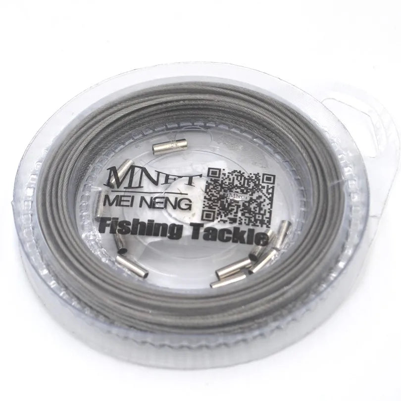 MNFT Nylon Coated Stainless Steel Leader Line 10 Meter 7*7 Strands 80LB,1*7 Strands 40LB