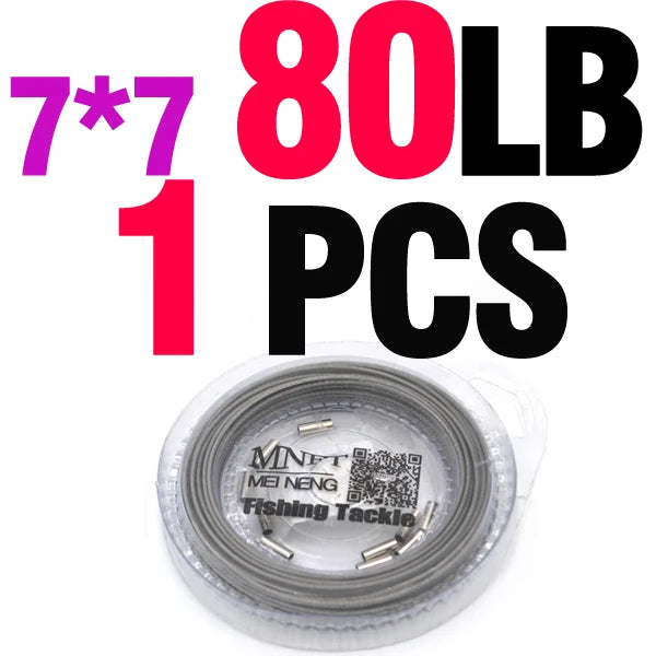 MNFT Nylon Coated Stainless Steel Leader Line 10 Meter 7*7 Strands 80LB,1*7 Strands 40LB