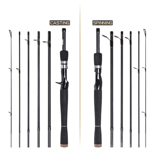 6-Section Carbon Fiber Travel Rod Casting/Spinning