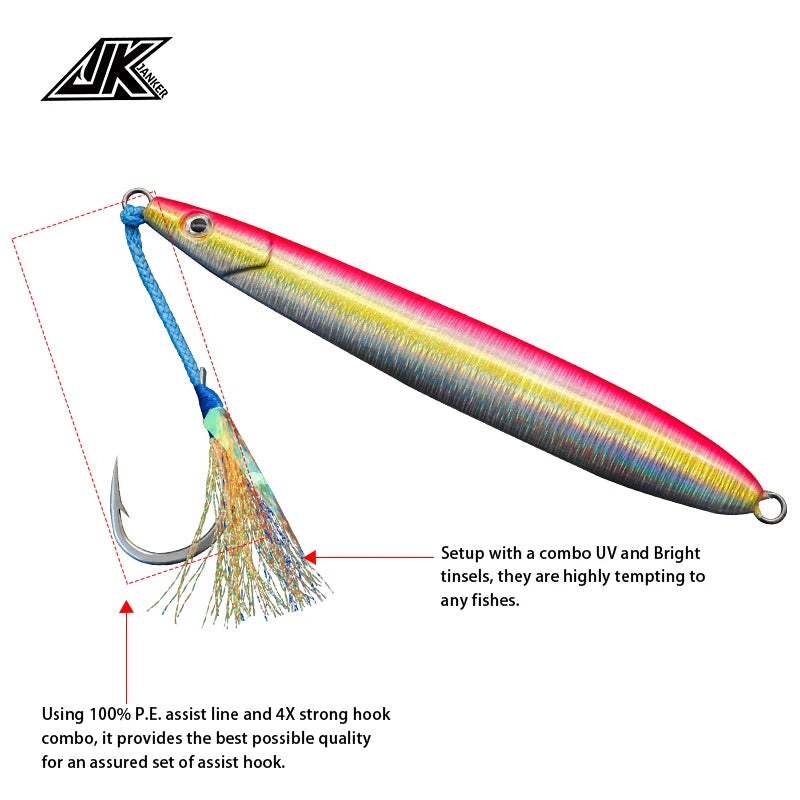 JK Jigs Assist Hook Barbed Single Jig Hooks
