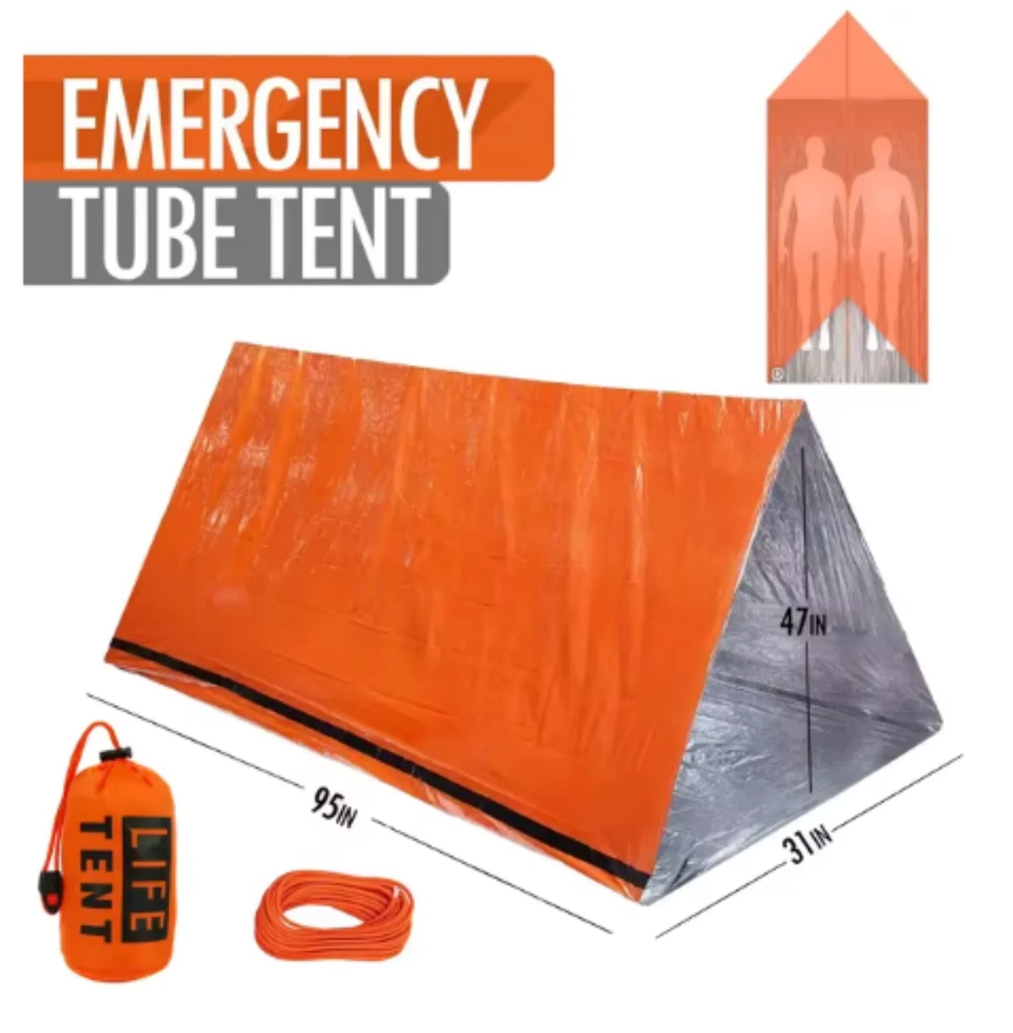 2-Person Emergency Waterproof Tent – Lightweight Survival Shelter for Camping, Hiking & Fishing Trips