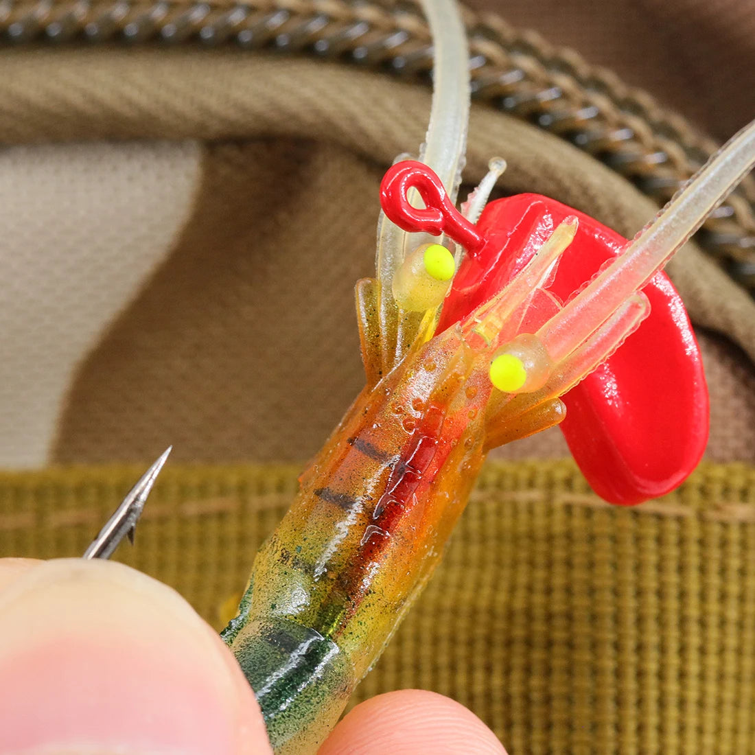 FishTrip 3Pcs Shrimp with Weight 5cm/7cm