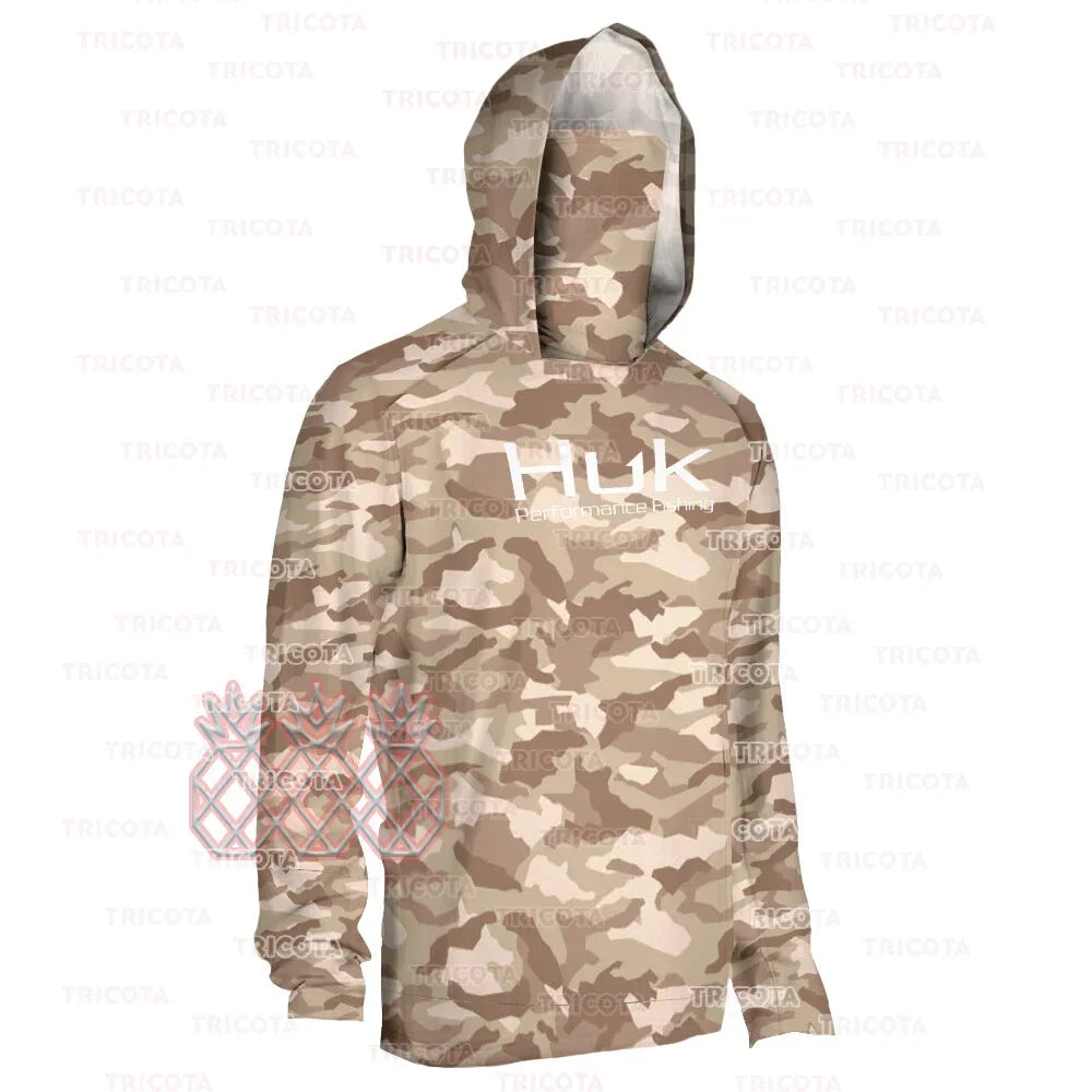 HUK Men Long Sleeve Hoodie Camouflage