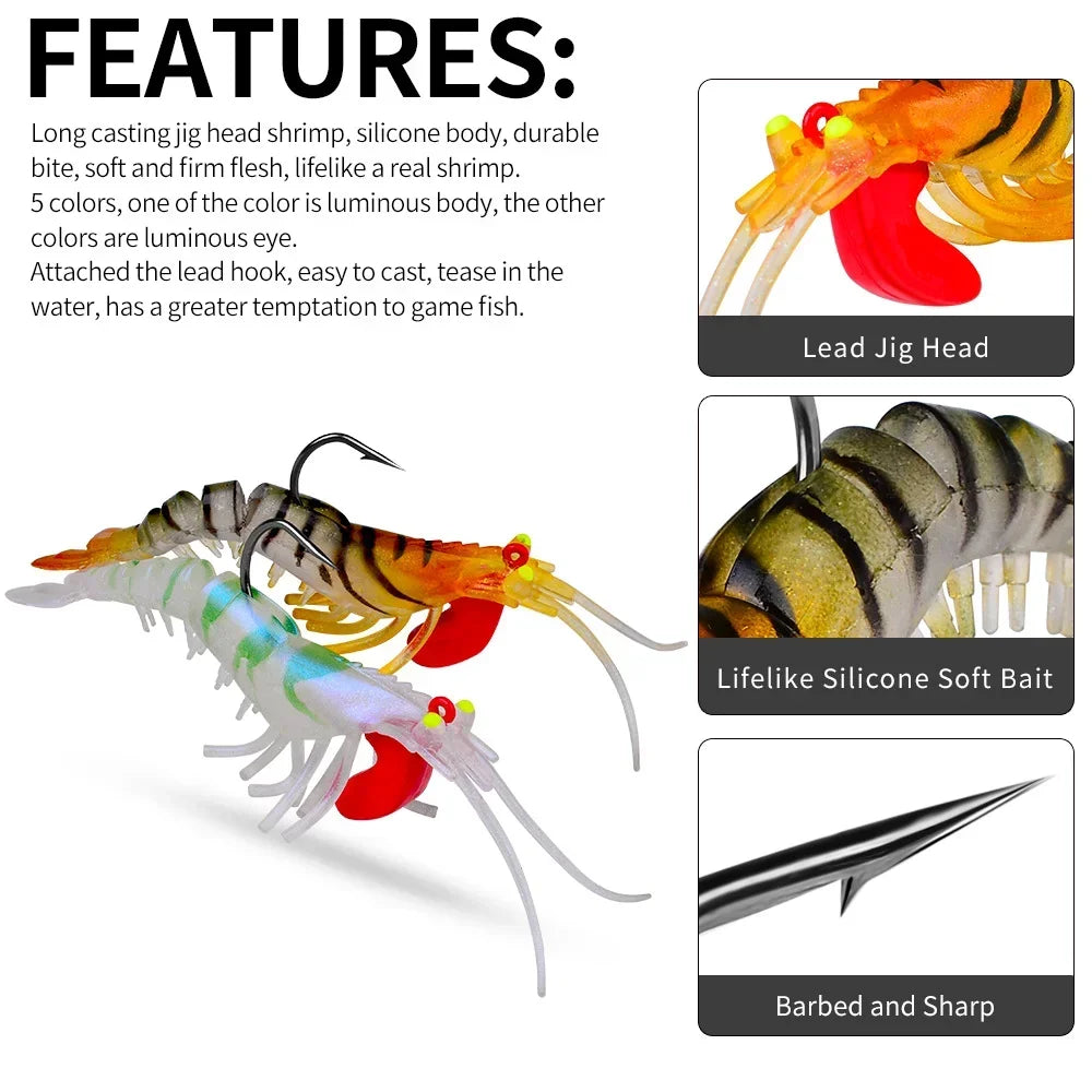 THORFORCE Luminous Shrimp Soft Bait 6-19g 7.3 - 13.5cm