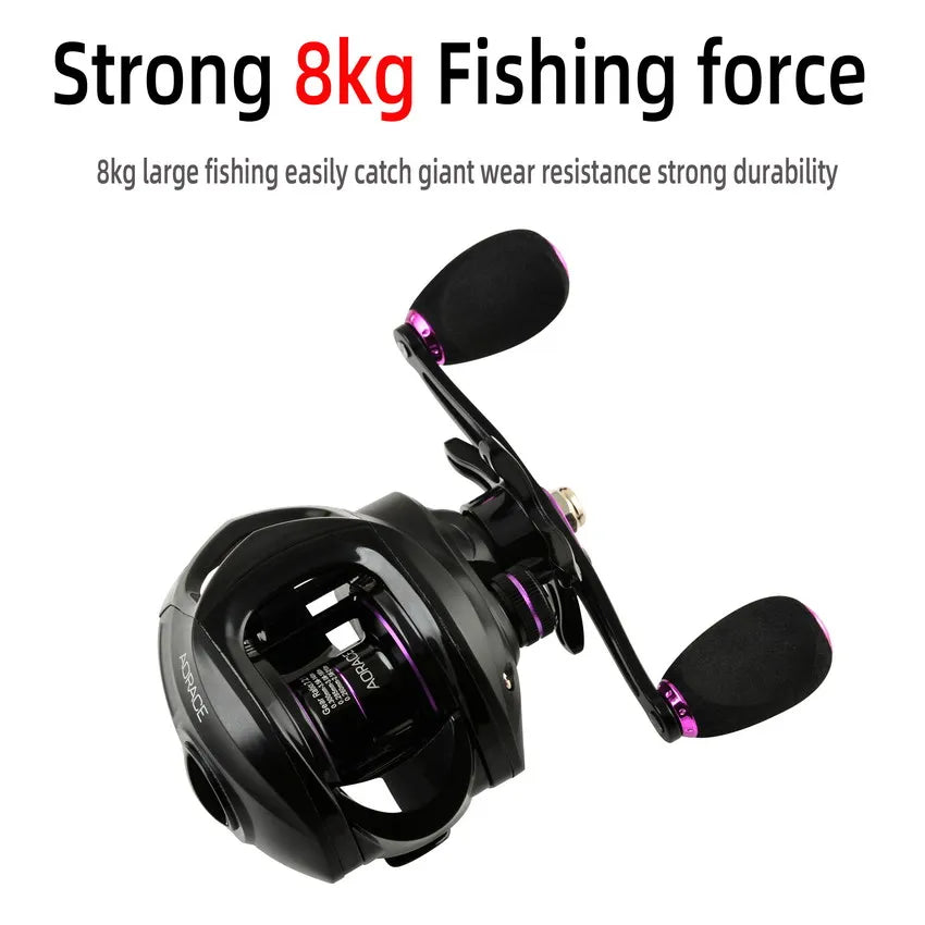 Beginner Baitcaster Reel 7.2:1 Gear Ratio 8-10KG Drag
