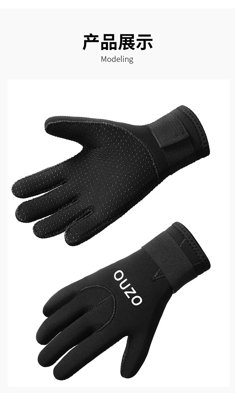 3mm Neoprene Diving Gloves β Warm, Anti-Slip & Waterproof for Fishing, Diving & Water Sports