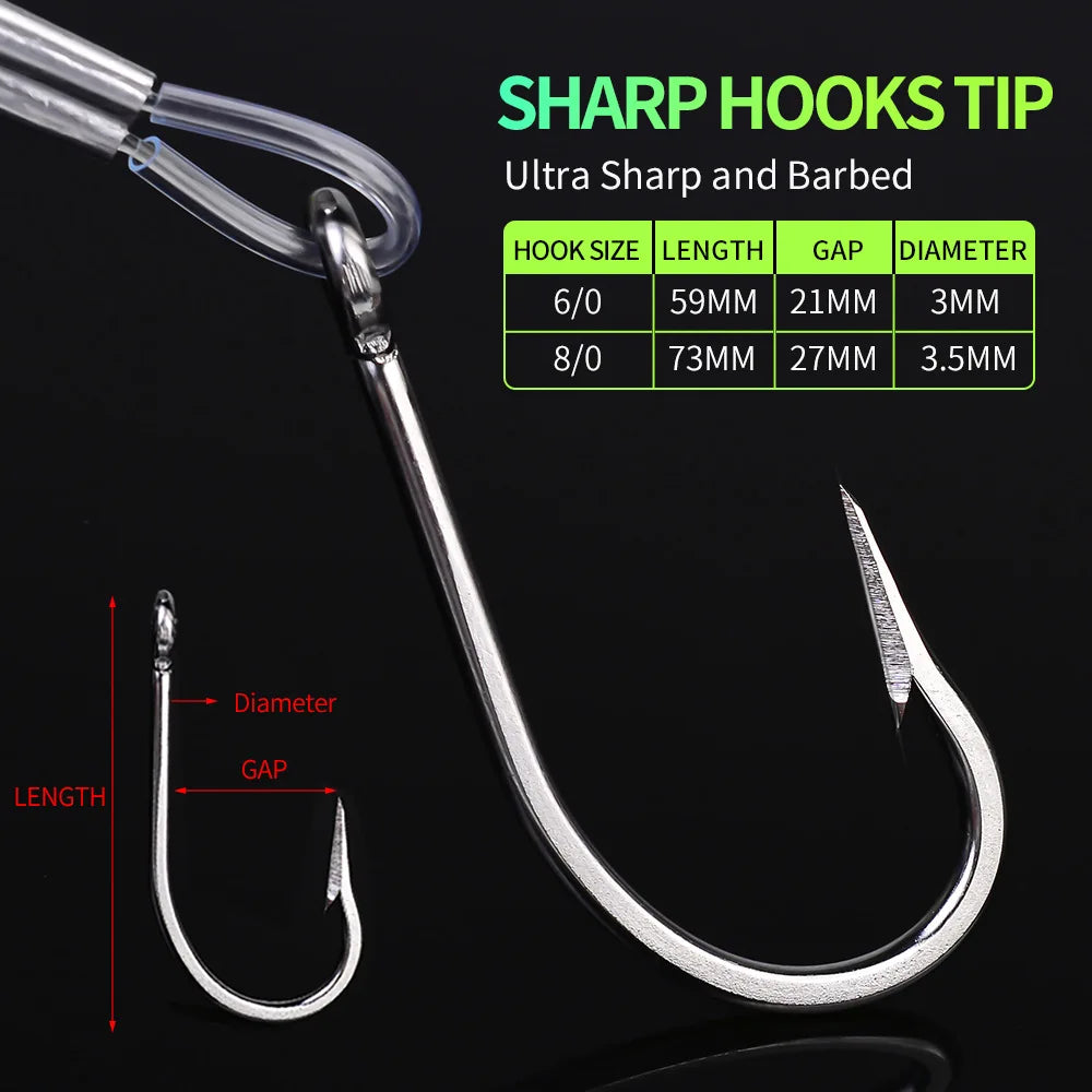 Octopus Skirt Trolling Lures (5-Pack) | 70g / 96g Resin Head | Fast-Sinking Deep Sea Baits for Tuna