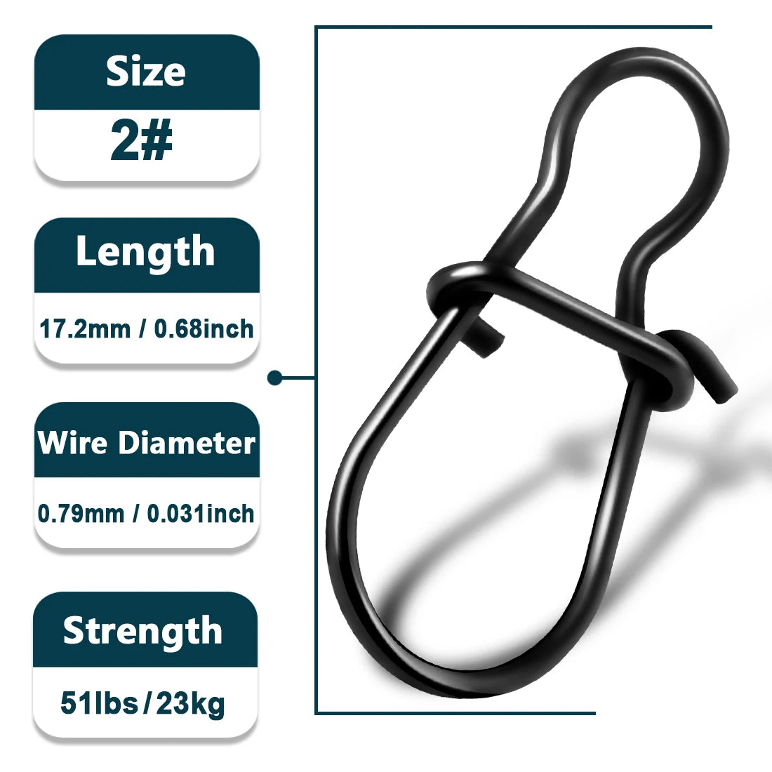 Duo Lock Fishing Snaps β 50β100 pcs Stainless Steel Quick Clips (8β20 mm, Rust-Resistant)