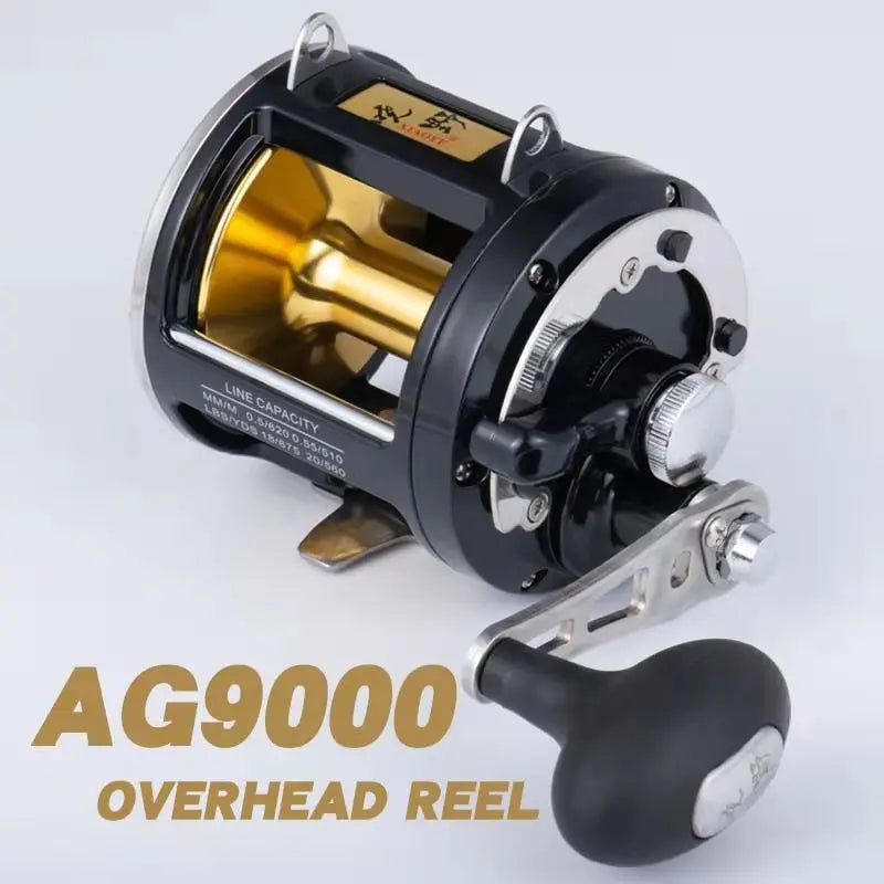 TG-9000 Deep Sea Trolling Reel | 24KG Max Drag | 3.4:1 Gear Ratio | 8BB Heavy-Duty Drum Reel