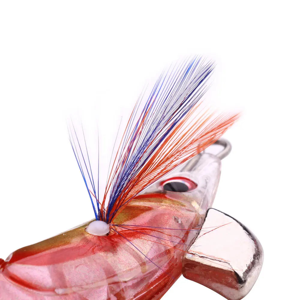 Luminous Shrimp Squid Lures (4-Pack) | Slow-Sinking Jigging Baits | Octopus & Cuttlefish Fishing