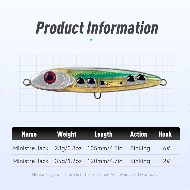 LEYDUN Ministre Jack Stickbait Sinking Pencil