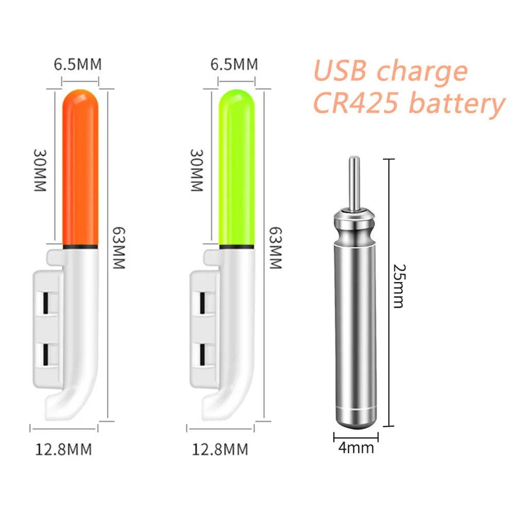 2pcs Rechargeable LED Rod Tip Lights for night fishing