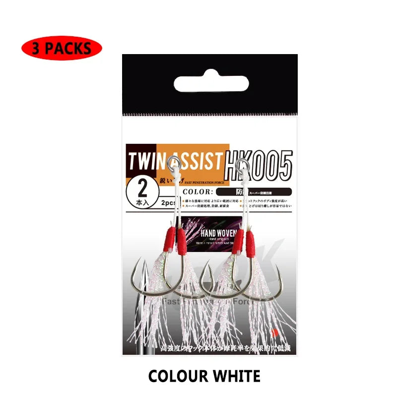 6Pcs Twin Assist Hook Slow Jigging