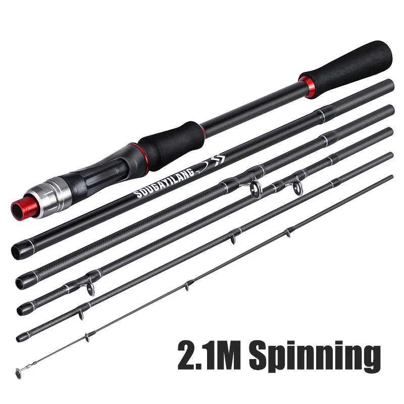 Sougayilang Carbon Lure Rod | 1.8m / 2.1m | Spinning & Casting | 10–30g | Travel-Friendly Fishing Pole
