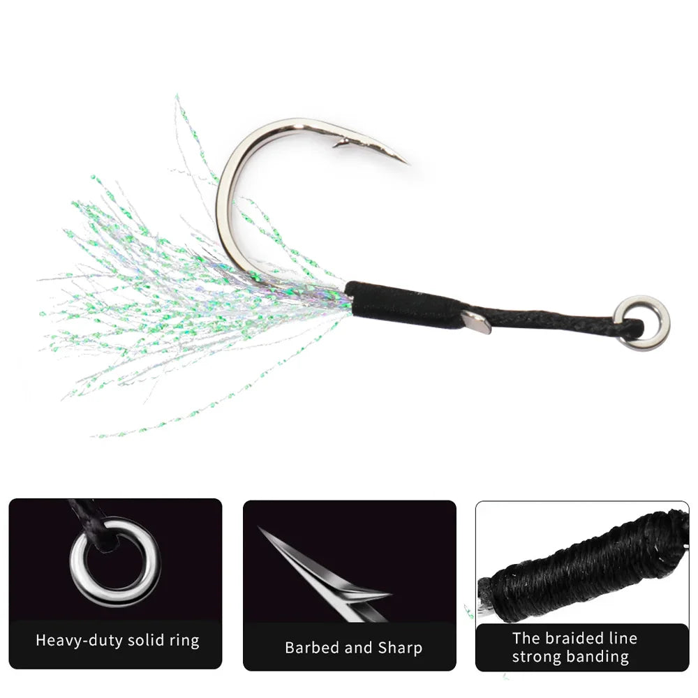 GOBAIT BULK Sharp Assist Hook with stainless steel ring