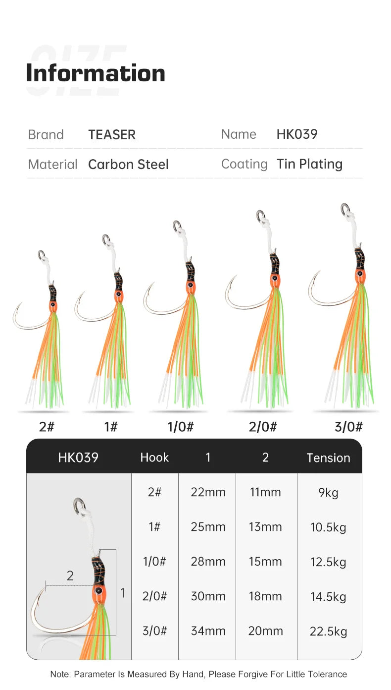 TEASER HK039 Premium Assist Hooks for Slow Sinking Jig