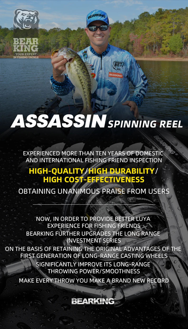 BEARKING Assassin Saltwater Spinning Reel 1000-6000 9+1BB 5.2:1 Max Drag 10-20KG