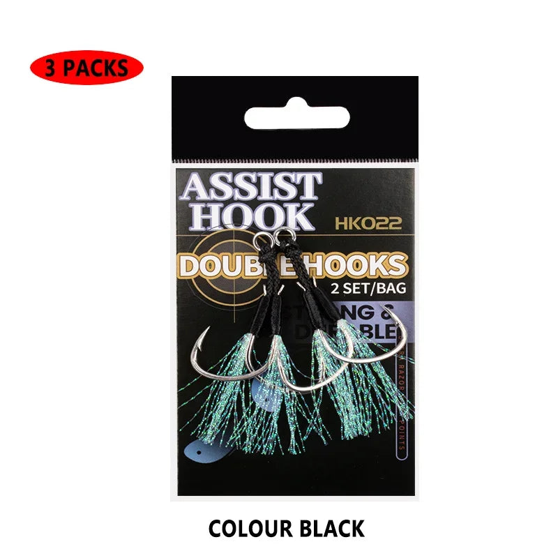 6Pcs Twin Assist Hook Slow Jigging