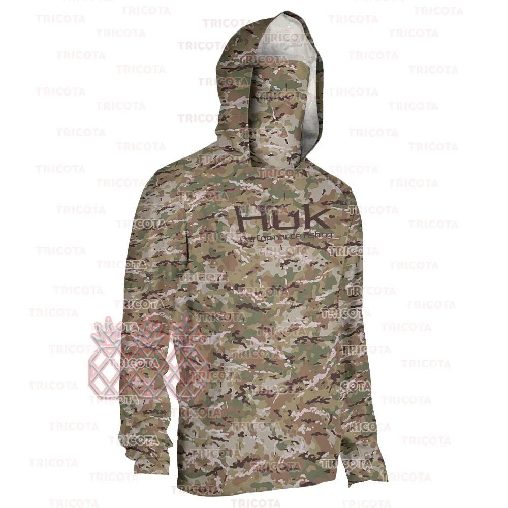 HUK Men Long Sleeve Hoodie Camouflage