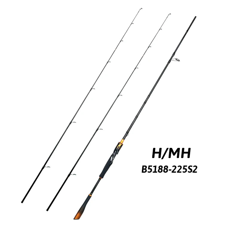 BIUTIFU 2-Tip Spinning & Baitcasting Rod – T1000 Carbon, Fuji Guides (1.8–2.7 m)