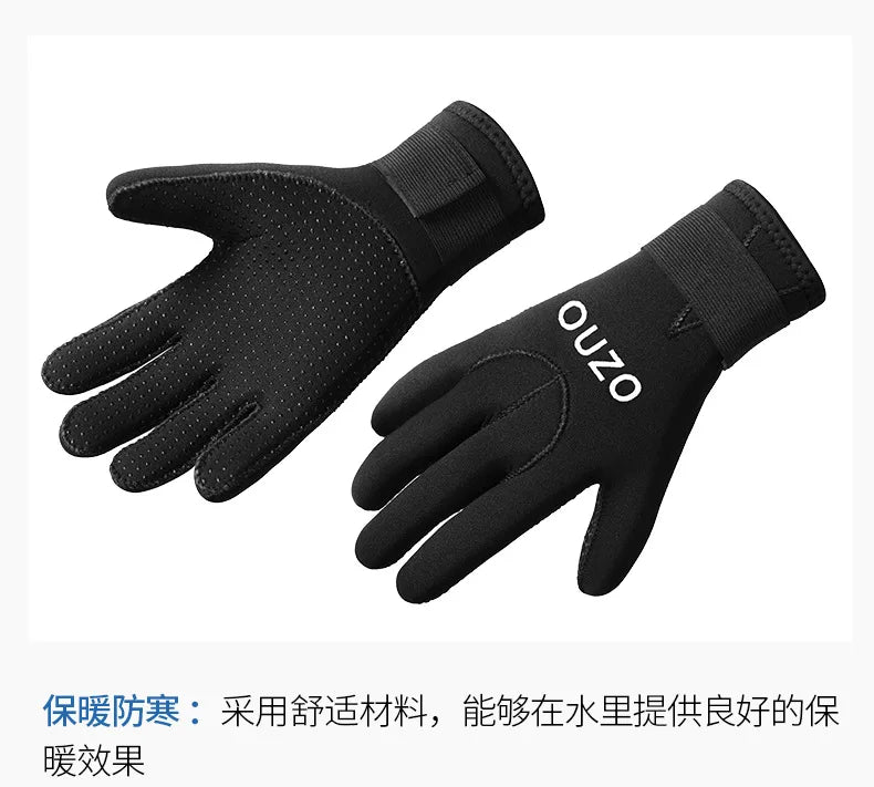 3mm Neoprene Diving Gloves β Warm, Anti-Slip & Waterproof for Fishing, Diving & Water Sports