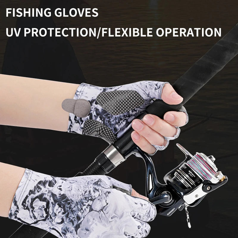 UV Protection Fishing Fingerless Gloves