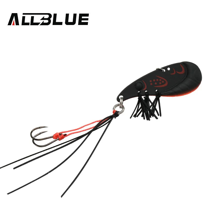 ALLBLUE Crazy Shrimp Metal VIB Lure | 7g / 14g | Sinking Blade Spoon | Assist Hook & Rubber Skirt | Bass & Predator Bait