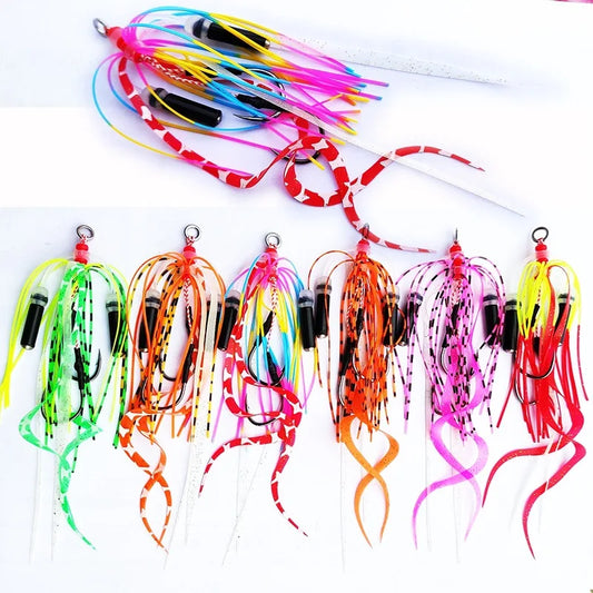 50pcs Snapper Skirts with Hook Size 13#
