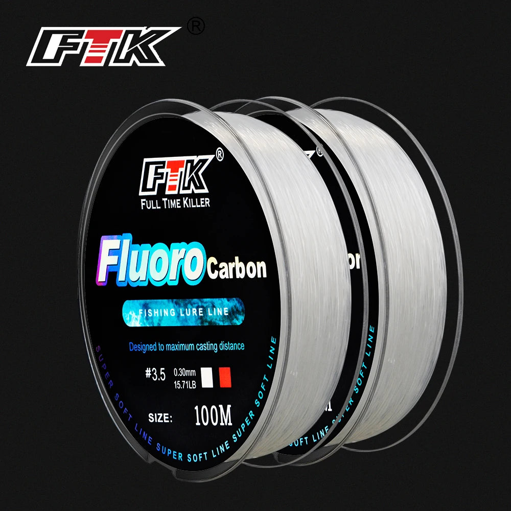 FTK 100m  4.13-34.32LB Fluorocarbon Leader Super Soft