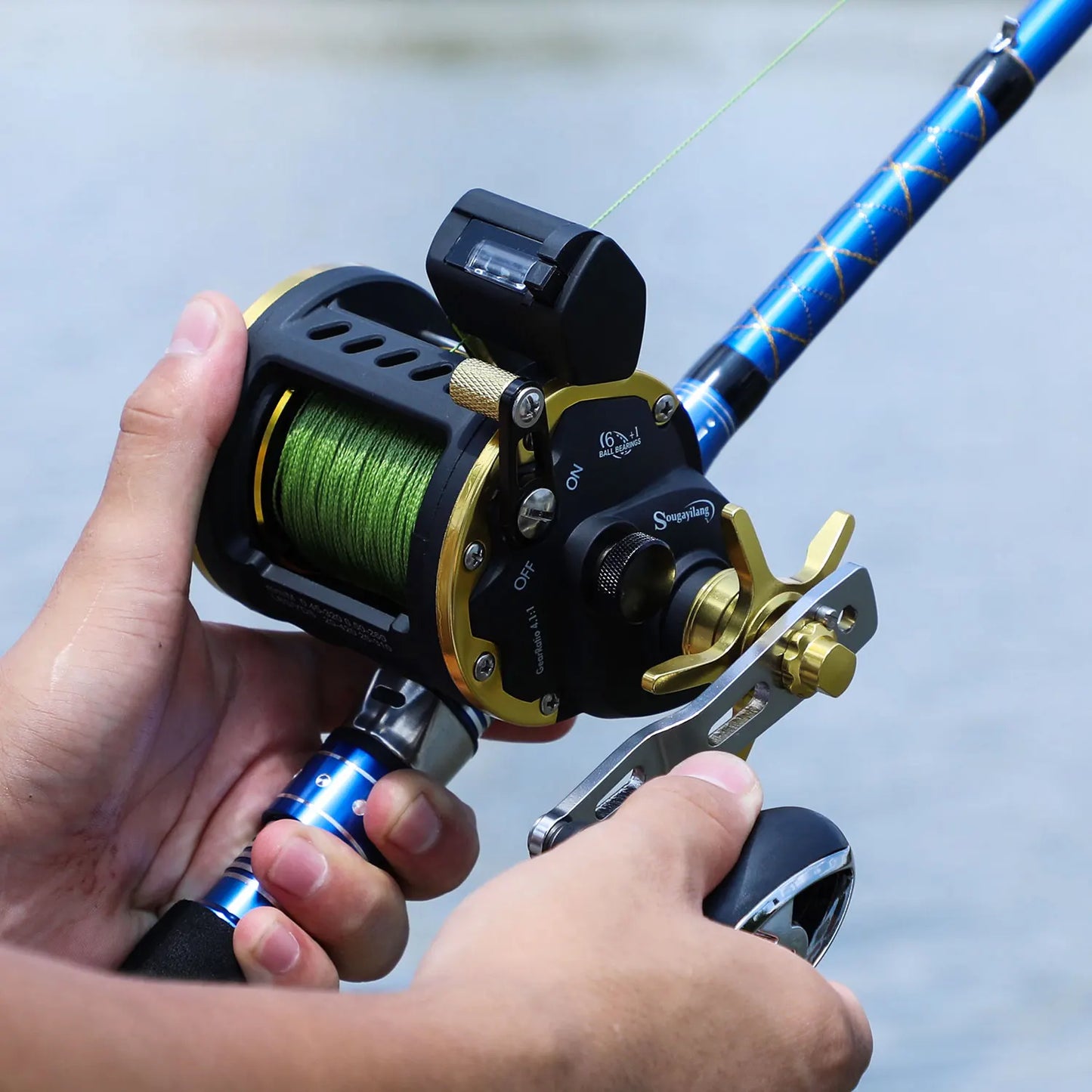 Sougayilang Trolling Fishing Reel | Overhead Line Counter Reel | Deep Sea Boat Fishing