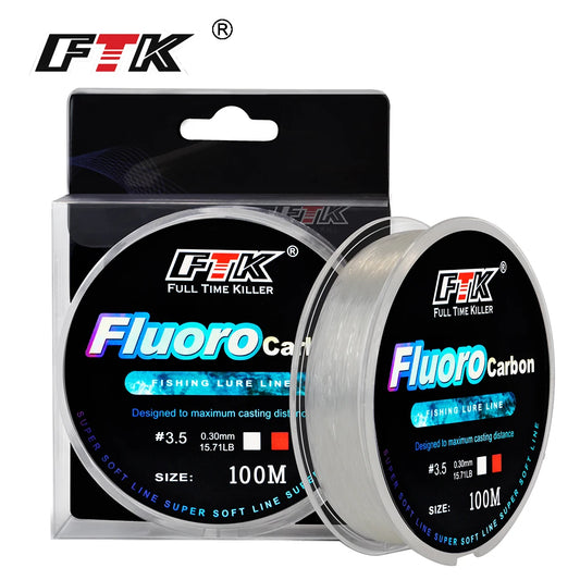 FTK 100m  4.13-34.32LB Fluorocarbon Leader Super Soft