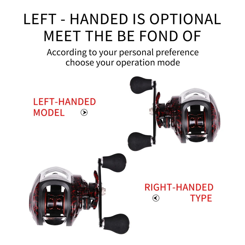 Beginner Baitcaster Reel 7.2:1 Gear Ratio 8-10KG Drag