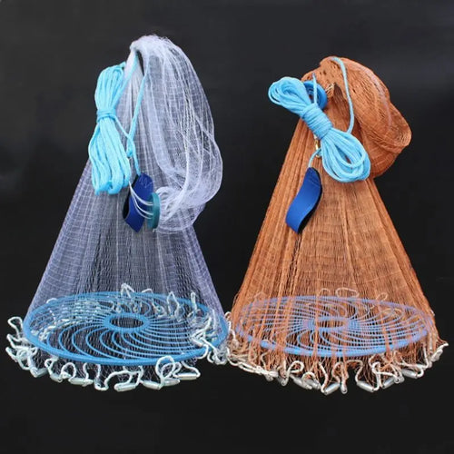 Finefish Cast Net – Monofilament Hand Throw Net (1.2–3.6 m, 1.5 cm Mesh, Retractable Design)