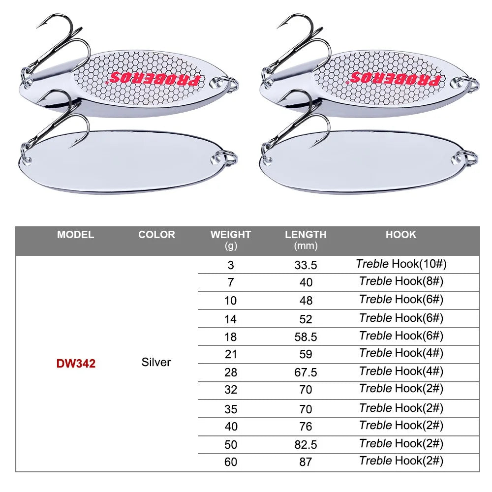 PRO BEROS 3g-60g Metal Spinner Spoon