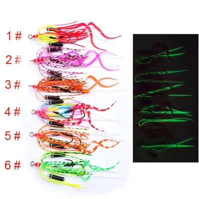 50pcs Snapper Skirts with Hook Size 13#