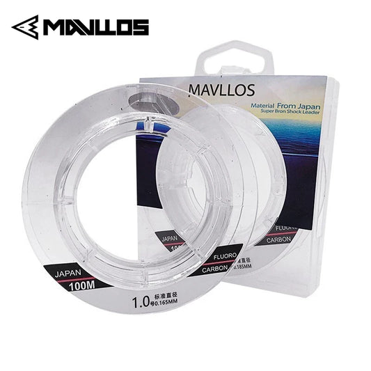 Mavllos Full Sink Fluorocarbon Fishing Line | 100% Fluorocarbon Leader | 50m / 100m | Japanese Carbon Line