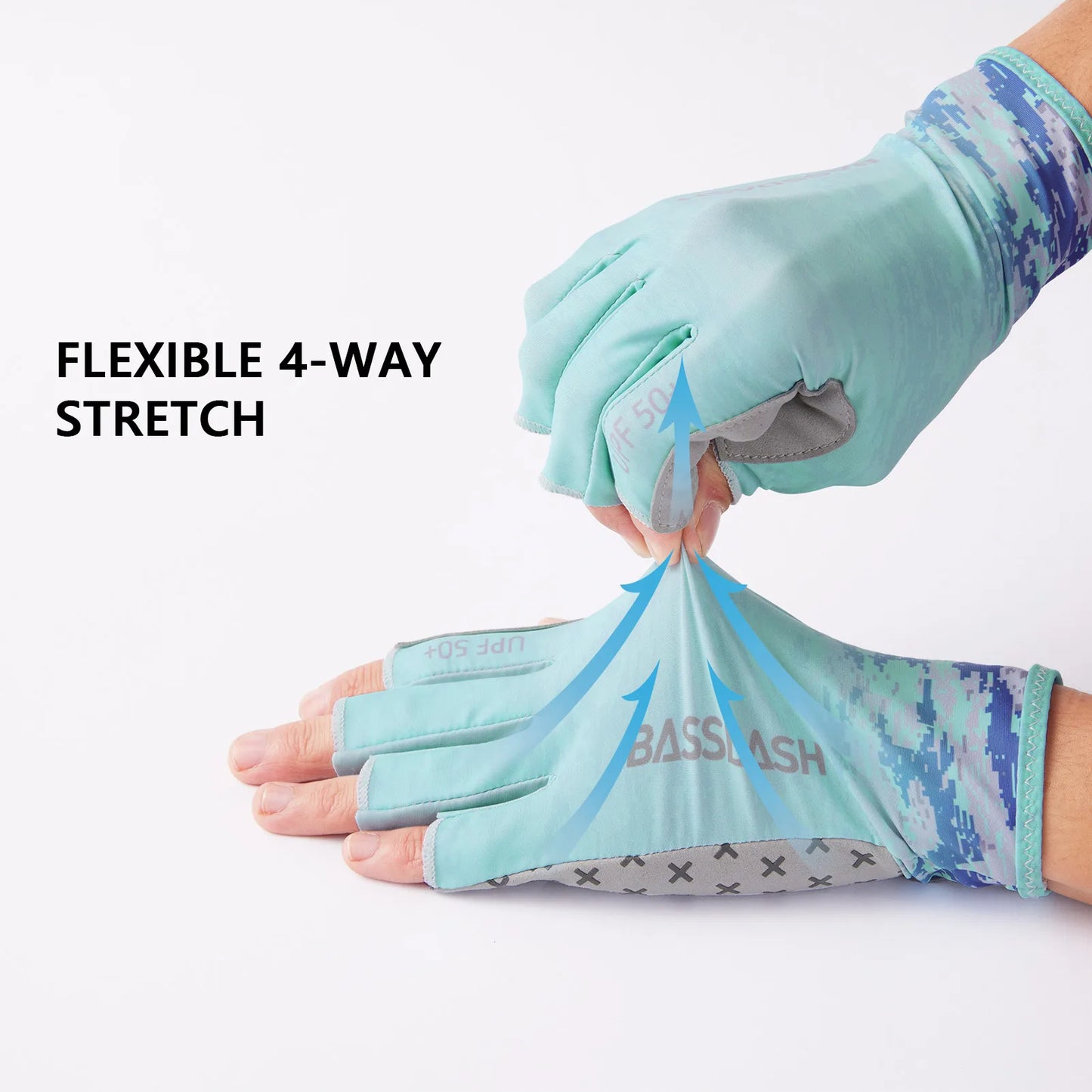 BASSDASH 3/4 Finger UPF 50+ Sun Gloves – Breathable & Anti-Slip