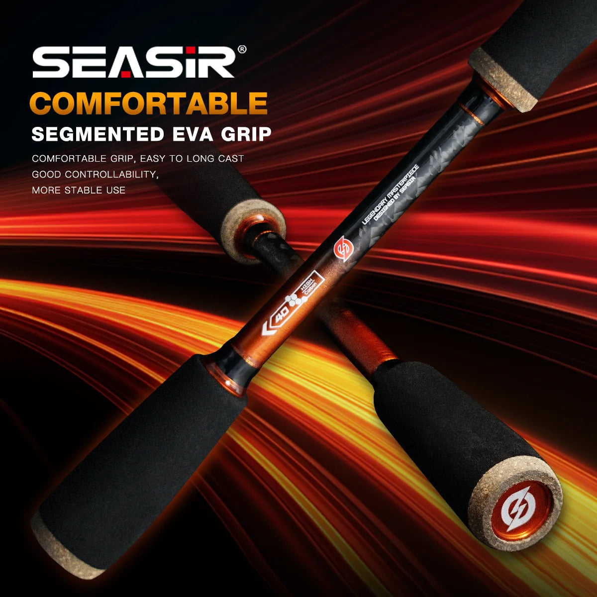 SEASIR Cast X Fishing Rod | Carbon Fibre | 1.83m–2.1m | 7–25g | 9kg Drag | Spinning & Baitcasting Rod