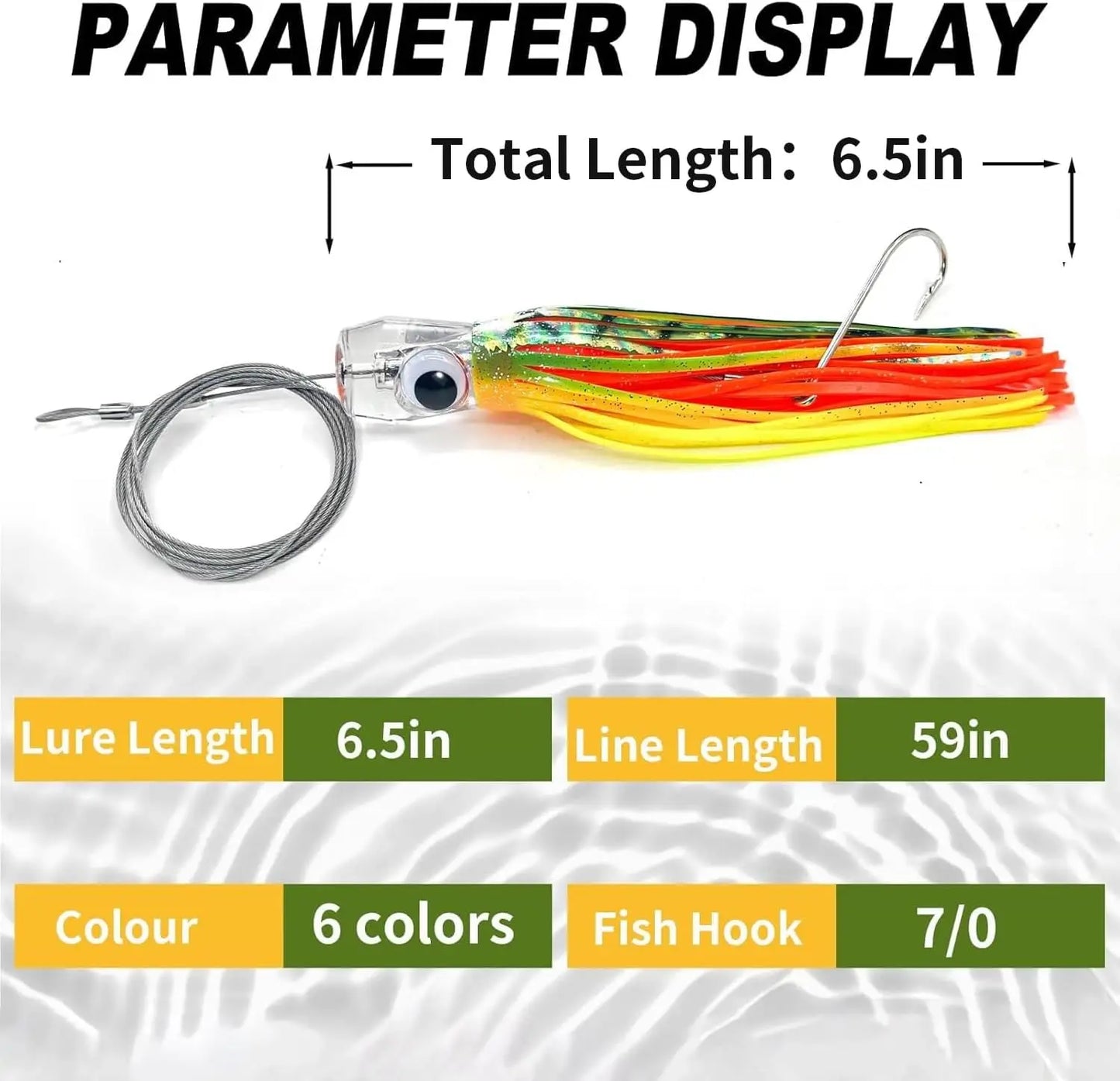 YOTO Trolling Skirt 6.5inch Steel Leader