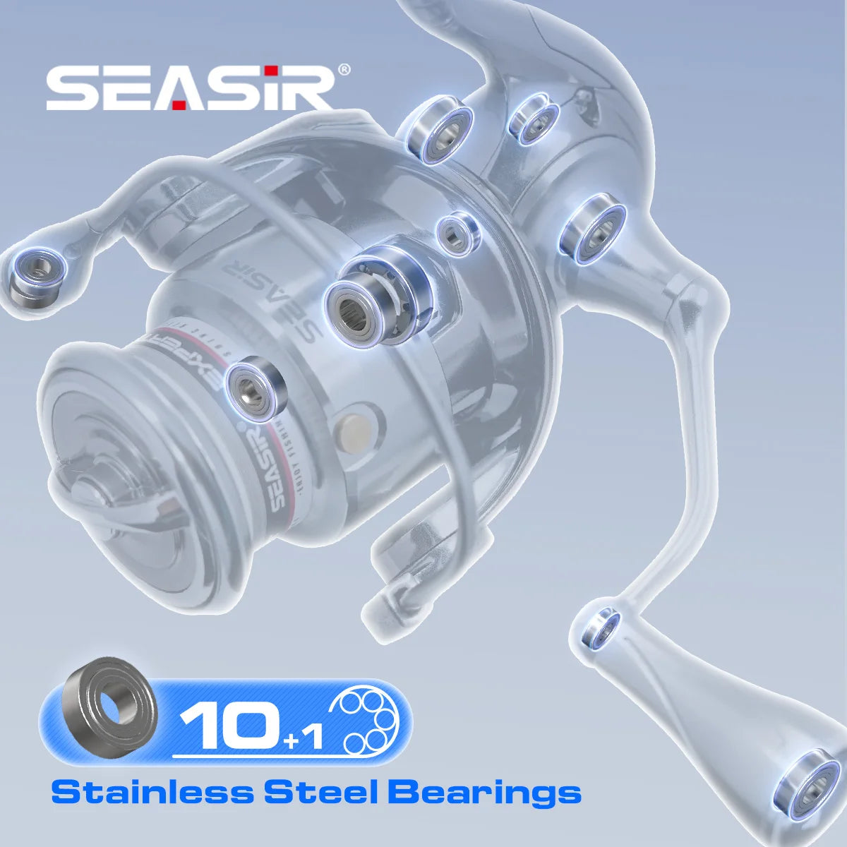 Seasir Expert Spinning Reel | Ultra-Long Casting | 1500S–4000S | 10+1 Bearings | 5.2:1 | Metal Power Handle