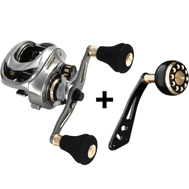 Seasir Megacuda Baitcaster | 15KG Max Drag | Aluminum Frame | Carbon Side Plate | 6.5:1 | Double Metal Handle