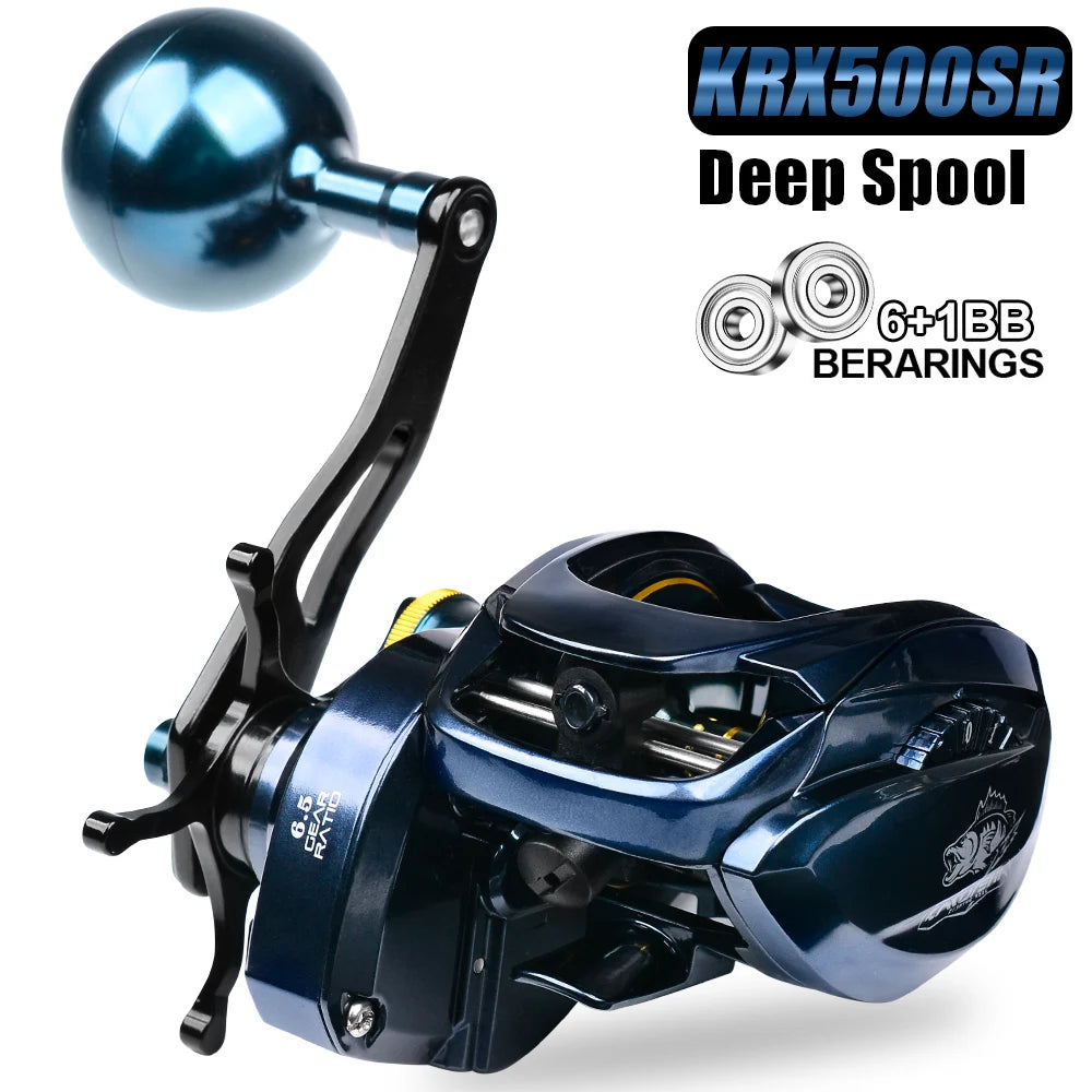 PROBEROS Baitcasting Reel 6.5:1 Gear Ratio 6+1BB 20kg/44lb Drag