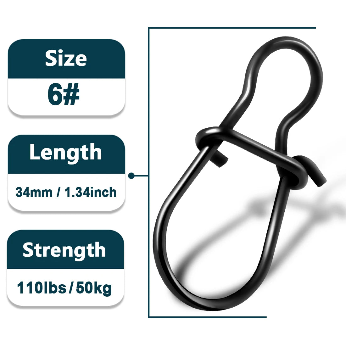 Duo Lock Fishing Snaps – 50–100 pcs Stainless Steel Quick Clips (8–20 mm, Rust-Resistant)