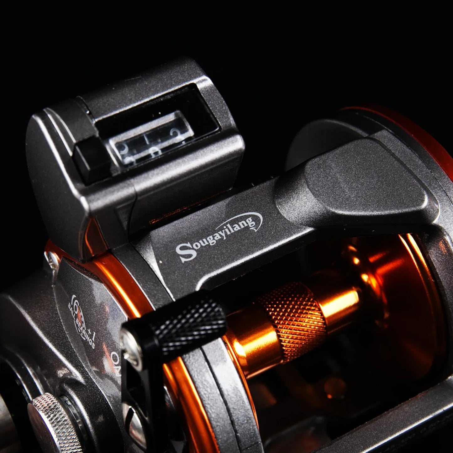 Sougayilang Line Counter Trolling Reel | Level Wind | 4.1:1 Gear Ratio | 6+1BB | 30KG Max Drag