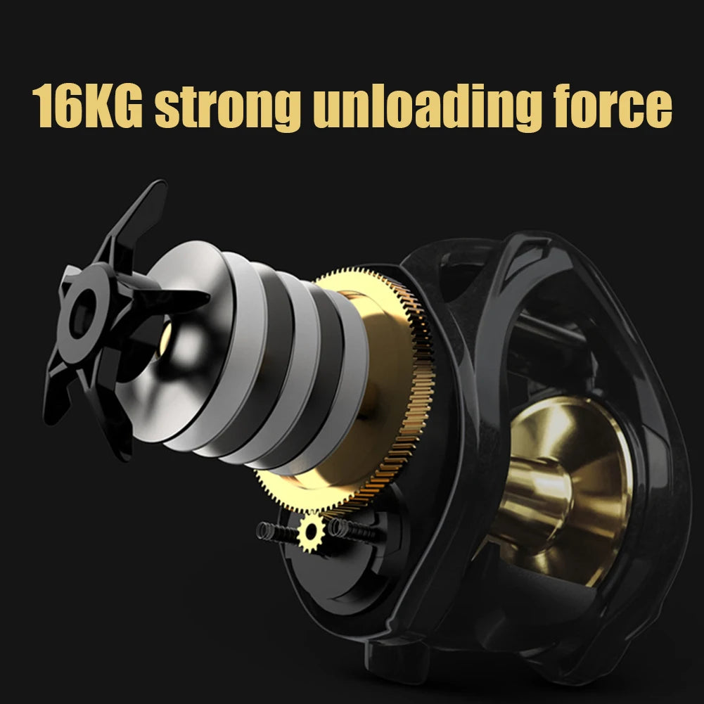 All-Metal Baitcasting Reel | 16KG Max Drag | 6.3:1 Gear Ratio | Power Handle & Ball Grip | 6+1BB Saltwater Reel