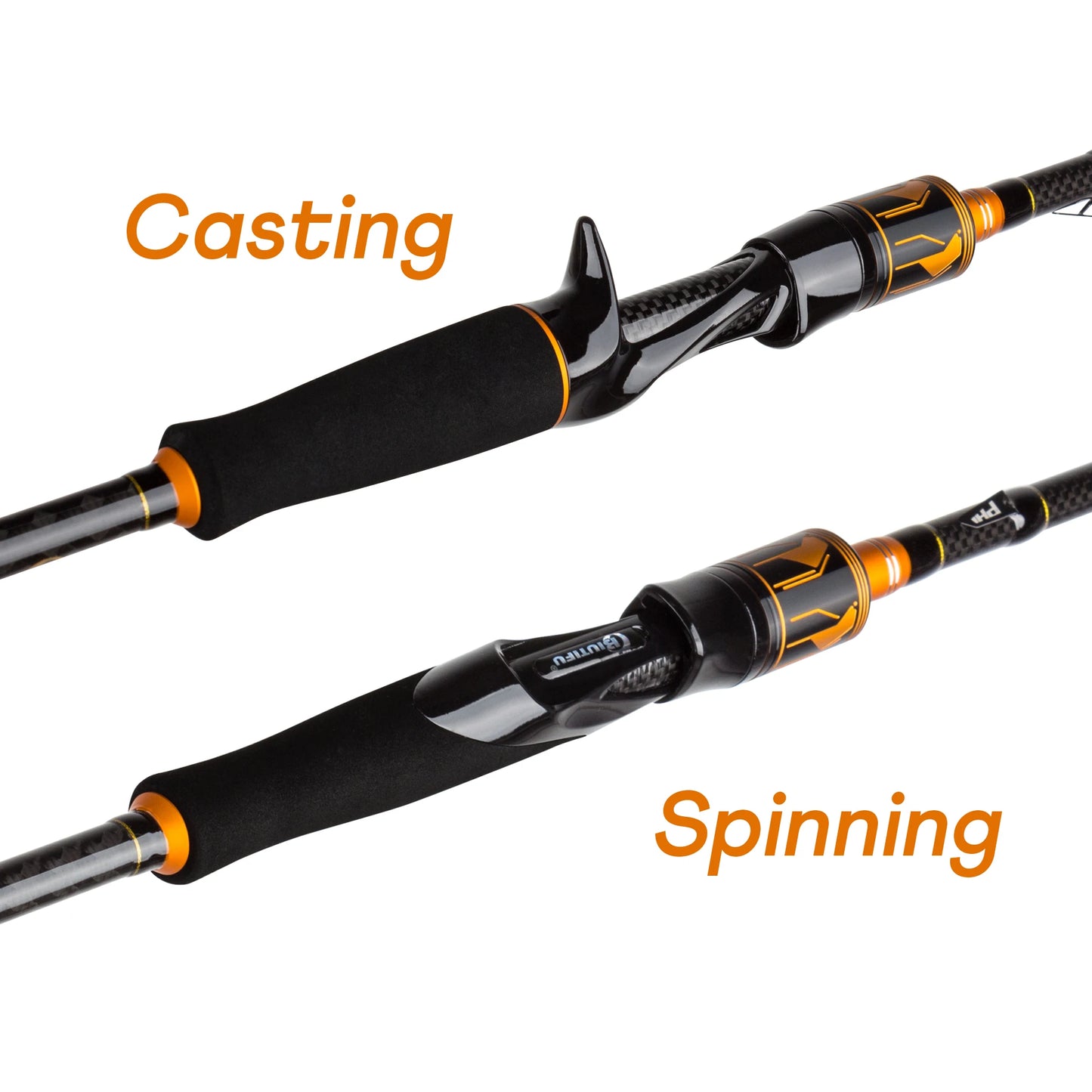 BIUTIFU 2-Tip Spinning &amp; Baitcasting Rod – T1000 Carbon, Fuji Guides (1.8–2.7 m)