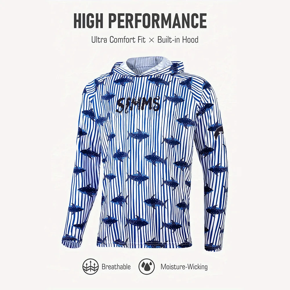 Simms Men’s Hooded Fishing Shirt | UPF 50+ Sun Protection | Moisture-Wicking | Quick-Dry Outdoor Performance Top