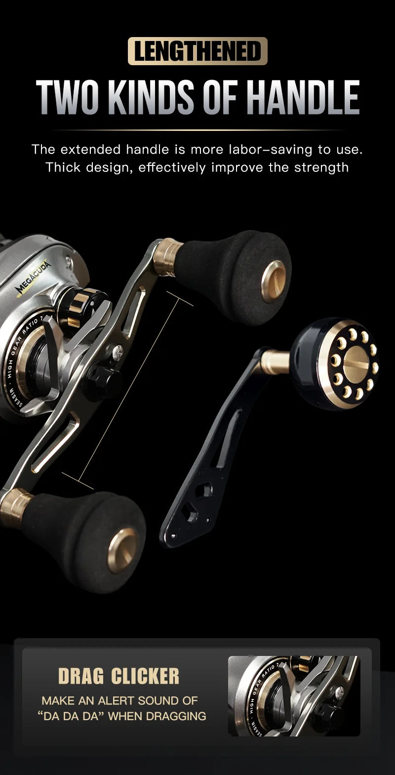 Seasir Megacuda Saltwater Baitcasting Reel 15KG Drag 6.5:1 11+1 BB